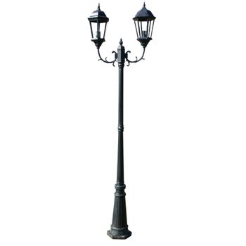 Farola De Jardín 2 Brazos 230 Cm Verde Oscuro/negro Aluminio Vidaxl