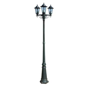 Farola De Jardín 3 Brazos Aluminio Verde Oscuro/negro 215 Cm Vidaxl