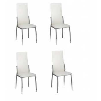 Sillas De Comedor 4 Unidades Cuero Sintético Blanco Vidaxl