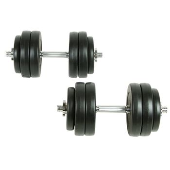 Mancuernas Pesas De Disco 10kg + 10kg 20kg Total Fitness Musculación  Gimnasio Pesos Metal con Ofertas en Carrefour