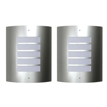 2 Apliques De Exterior, Lámparas De Pared De Acero Inoxidable Vidaxl