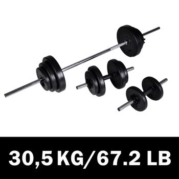 Set De Pesas + 2 Mancuernas 30,5 Kg Vidaxl