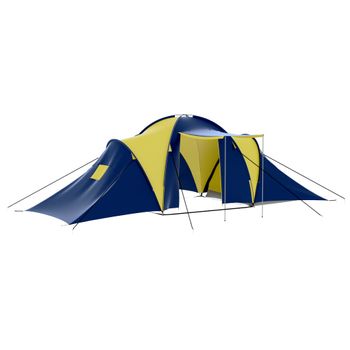 Outsunny Tienda de Campaña Familiar 6 Personas Tienda de Camping  Impermeable PU2000 mm con 3 Puertas 2 Ventanas Doble Capa Bolsillos y Bolsa  de Transporte 548x510x210 cm Naranja