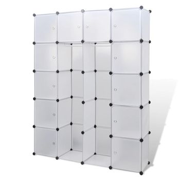 Armario Modular 14 Compartimentos Blanco 37x146x180,5cm Vidaxl