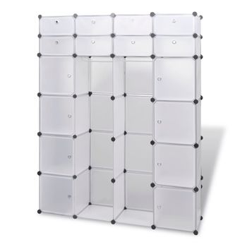 Armario Modular 18 Compartimentos Blanco 37x146x180,5cm Vidaxl