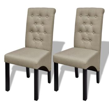 Pack 2 Sillas Comedor Blancas Con Asiento Tapizado Tela Gris con Ofertas en  Carrefour