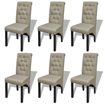 Pack 4 sillas comedor salon Lake beige y negro moderno dise?o tela 94x43x58  cm