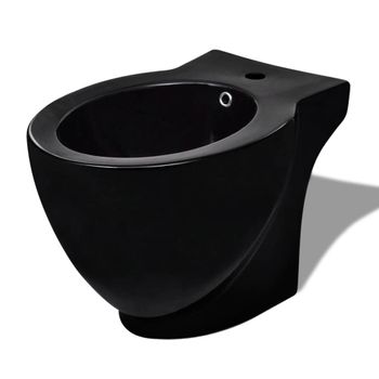 Bidet Redondo De Cerámica, Negro Vidaxl