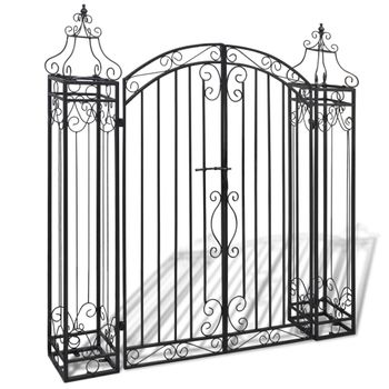 Puerta De Jardín Decorativa De Hierro Forjado 122x20,5x134 Cm Vidaxl