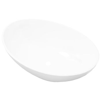 Lavabo Ovalado De Cerámica Blanco 40x33 Cm Vidaxl