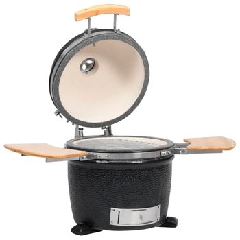 Vidaxl Barbecue À Fumoir Kamado 2-en-1 Céramique 56 Cm Noir à Prix Carrefour