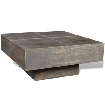 Mesa De Centro Cuadrada De Madera Maciza De Mango Marrón Vidaxl