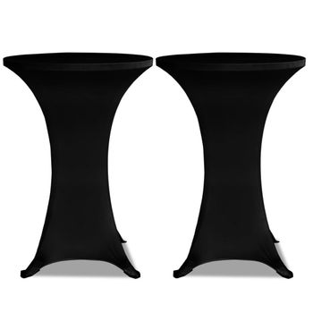 2 Manteles Negros Ajustados Para Mesa De Pie - 60 Cm Diámetro Vidaxl