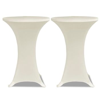 2 Manteles Color Crema Ajustados Para Mesa De Pie - 60 Cm Diámetro Vidaxl