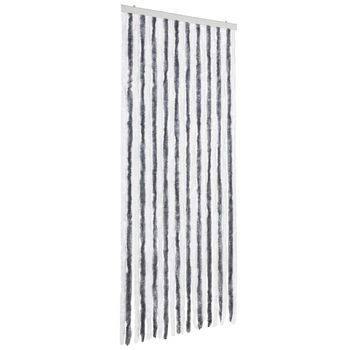 Cortina Mosquitera Gris Y Blanco Chenilla 90x220 Cm Vidaxl