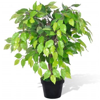 Planta Enana Artificial De Ficus En Maceta, 60 Cm Vidaxl