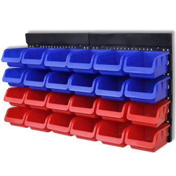 Organizador De Herramientas Para Pared, 2 Piezas, Azul/ Rojo