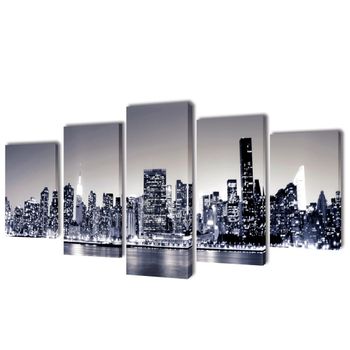 Set Decorativo De Lienzos Para Pared Perfil Nueva York 200 X 100 Cm Vidaxl