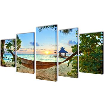 Set Decorativo De Lienzos Para Pared Hamaca 200 X 100 Cm Vidaxl