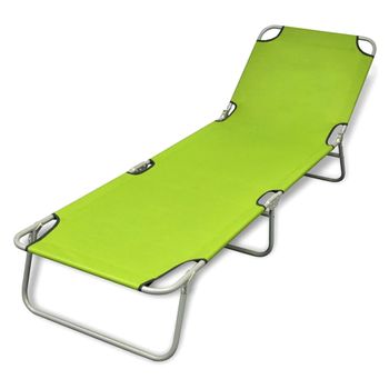 Tumbona Plegable De Acero Con Recubrimiento Polvo Verde Manzana Vidaxl