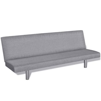 Sofá Cama De Poliéster Gris Claro 168 X 76 X 66 Cm Vidaxl