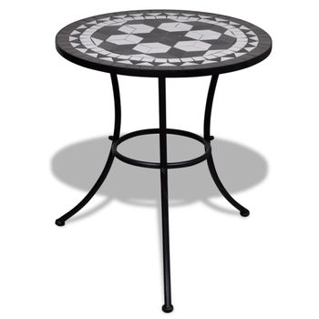 Mesa De Bistro Terraza Mosaico Negro Y Blanco 60 Cm Vidaxl