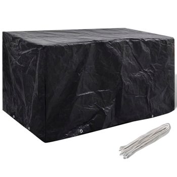 Funda impermeable para muebles de exterior 420D An. 350 x P. 260 x Al. 90  cm Negro