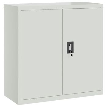 Armario De Oficina 2 Puertas 90 Cm Acero Gris Vidaxl