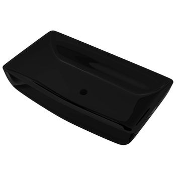 Lavabo De Cerámica Negro Rectangular Vidaxl