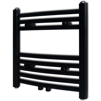 Radiador Toallero De Baño Curvo Negro 480 X 480 Mm Vidaxl