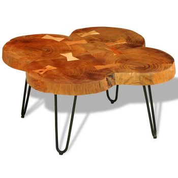 Mesa De Centro De 4 Troncos Madera Maciza De Sheesham 35 Cm Vidaxl