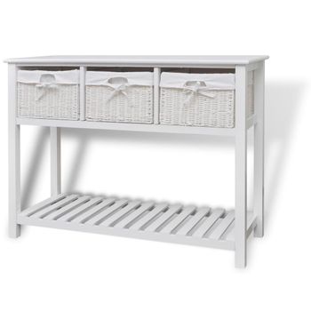 Baúl Almacenaje Ruedas Alta Madera Maciza Blanco 73x39,5x44 Cm Vidaxl con  Ofertas en Carrefour