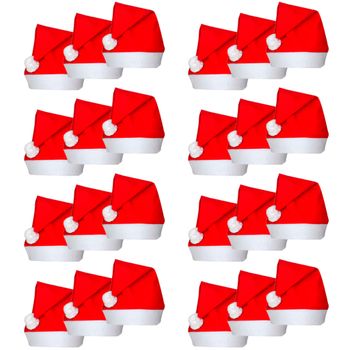 24 Gorros Papá Noel Para Navidad Vidaxl