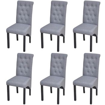 Sillas De Comedor 6 Unidades Tela Gris Claro Vidaxl