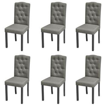 Pack 4 sillas respaldo trenzado asiento tapizado gris KIRI