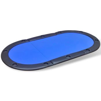 Tablero De Póker Plegable Para 10 Jugadores Azul Vidaxl