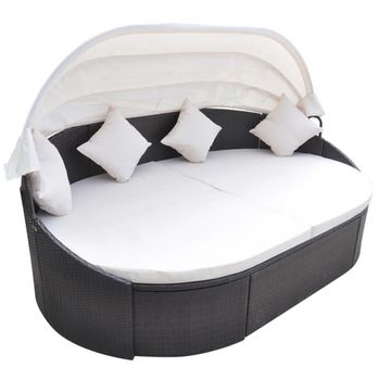 Sofá Cama Extensible 3 Plazas Con Capota Ratán Sintético Gris Vidaxl con  Ofertas en Carrefour