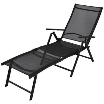 Sun Valley Tumbona plegable Almohada Negra Negro