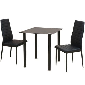 Conjunto De Mesas Y Sillas De Comedor De Tres Piezas Negro Vidaxl