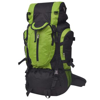 Mochila De Senderismo Xxl Negro Y Verde 75 L Vidaxl