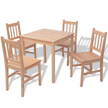 Conjunto De Comedor 5 Piezas Madera De Pino Vidaxl