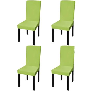 Funda Para Silla Elástica Recta 4 Unidades Verde Vidaxl