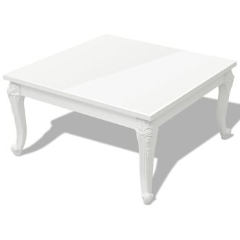 Mesa De Centro 80x80x42 Cm Blanco Brillante Vidaxl