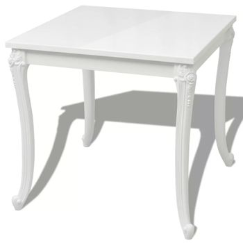 Mesa De Comedor 80x80x76 Cm Blanco Brillante Vidaxl