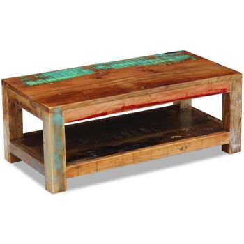 Mesa De Centro De Madera Maciza Reciclada 90x45x35 Cm Vidaxl