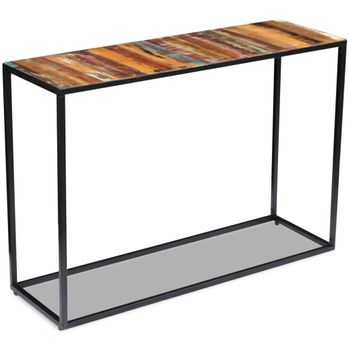 Mesa Consola De Madera Maciza Reciclada 110x35x76 Cm Vidaxl