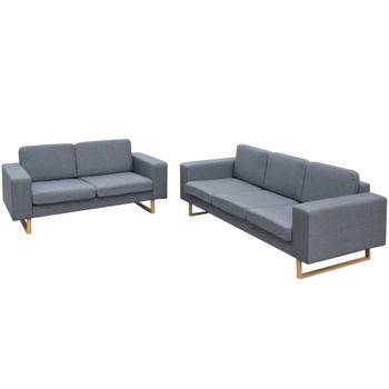 Conjunto De Sofás De 2 Y 3 Plazas Gris Claro 156 X 82 X 76 Cm Vidaxl