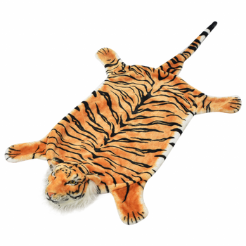 Vidaxl Alfombra De Tigre De Peluche 144 Cm Marrón