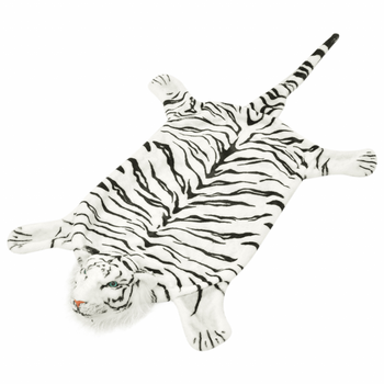 Vidaxl Alfombra De Tigre De Peluche 144 Cm Blanco