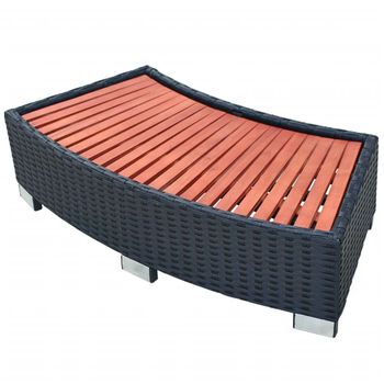 Vidaxl Escalón Para Spa Poli Ratán 92x45x25 Cm Negro